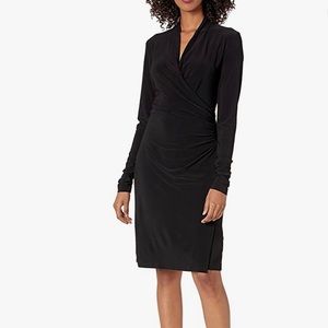Norma Kamali long sleeve side drape dress
